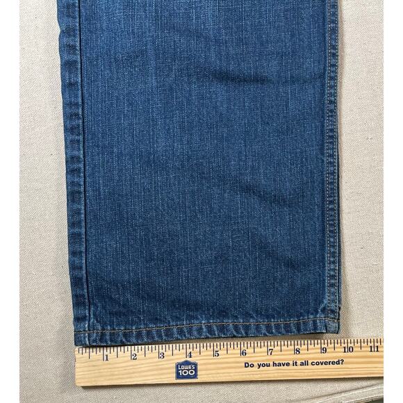 Levis 569 Jeans Mens 38x30 Blue Loose Straight Baggy Fit Dark Denim - Picture 7 of 9
